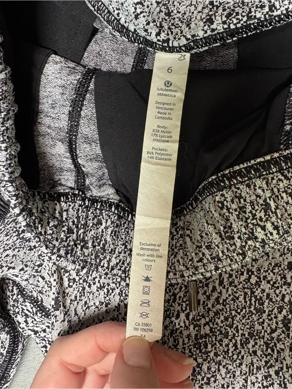 lululemon athletica Jet Pant Power Luxtreme Spray Jacquard White Black